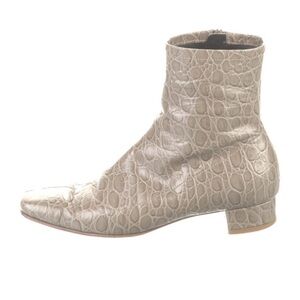 By Far! Leather animal print ankle boots